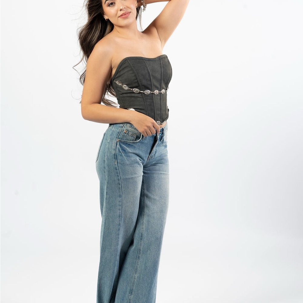 Gray Corset Top